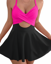 High Waist Cutout Badpak Corrigerend Zwemjurkje