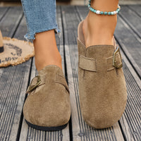 Daro Suede Buckle Clogs