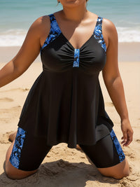 Azure Bloom Tankini Set Plus Size