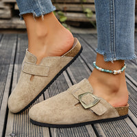 Daro Suede Buckle Clogs