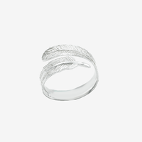 Sterling Silver Adjustable Feather Ring - "Guardian"