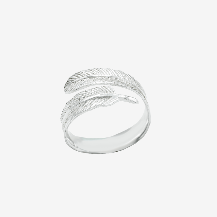 Sterling Silver Adjustable Feather Ring