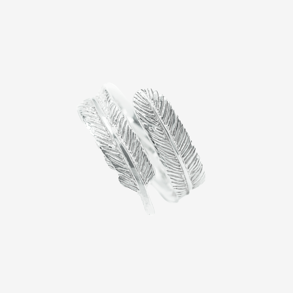 Sterling Silver Adjustable Feather Ring - "Ring Of Protection"