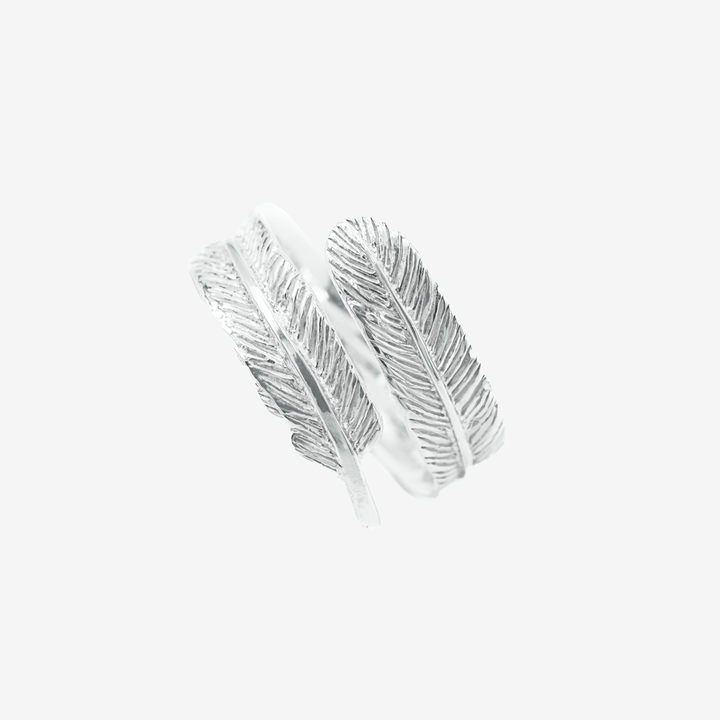Sterling Silver Adjustable Feather Ring - "Guardian"