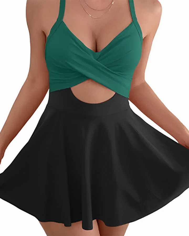 High Waist Cutout Badpak Corrigerend Zwemjurkje