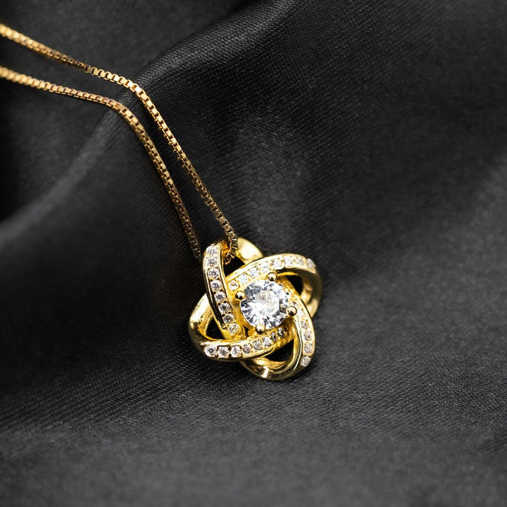 Forever and Always Silver Love knot necklace