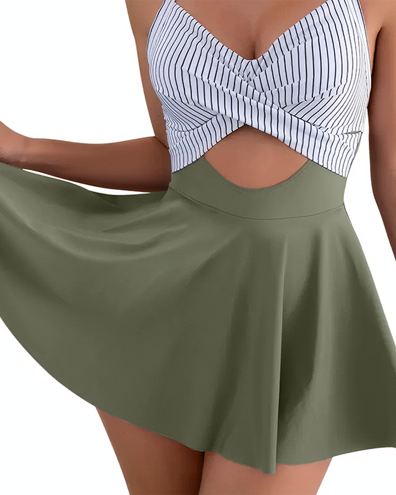 High Waist Cutout Badpak Corrigerend Zwemjurkje