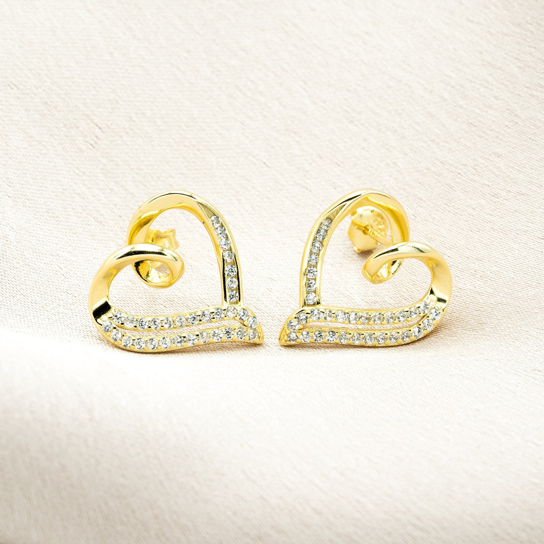 Love Heart Earrings Gold