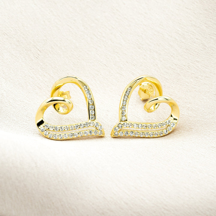 Love Heart Earrings Gold