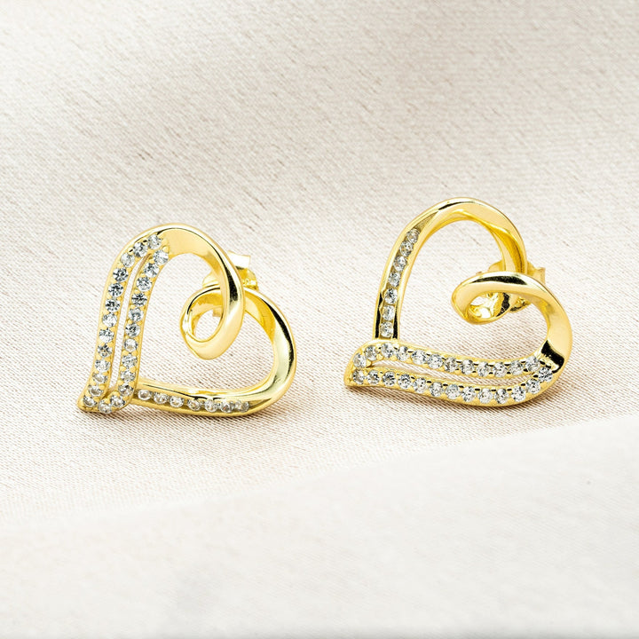 Love Heart Earrings Gold