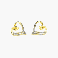 Love Heart Earrings Gold