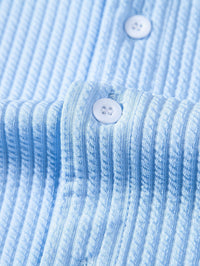 Monaco Ribbed Cotton Mandarin Collar Shirt