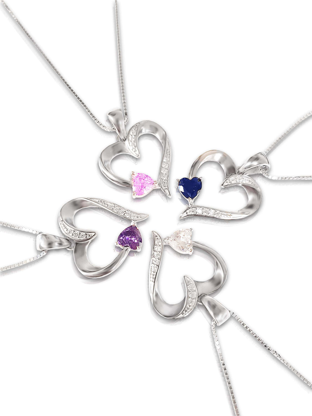 "With All My Heart" - Sterling Silver Sacred Heart Necklace - 5 Colours