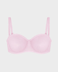 Strapless Mesh Underwire Balconette Bra