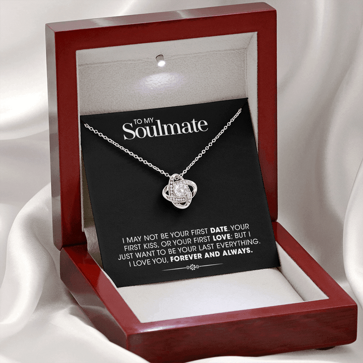 "To my Soulmate" - Silver Love knot necklace