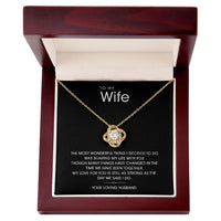 To My Wonderful Wife Silver Love knot necklace