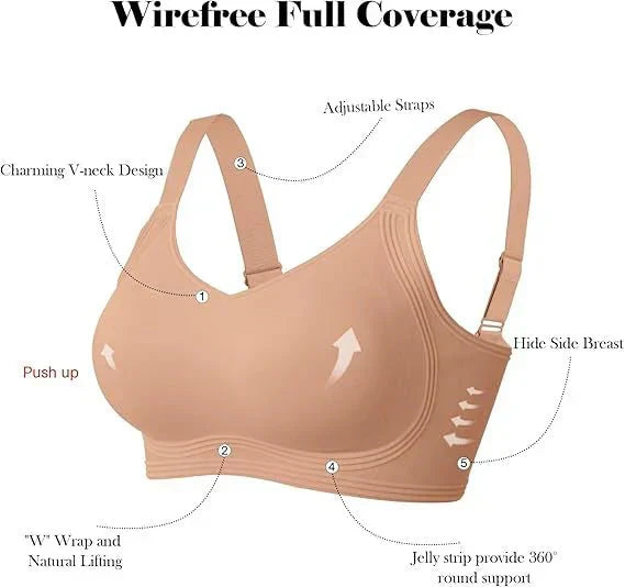 Seamless Full Coverage Push Up No Underwire Bras