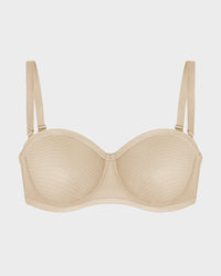 Strapless Mesh Underwire Balconette Bra
