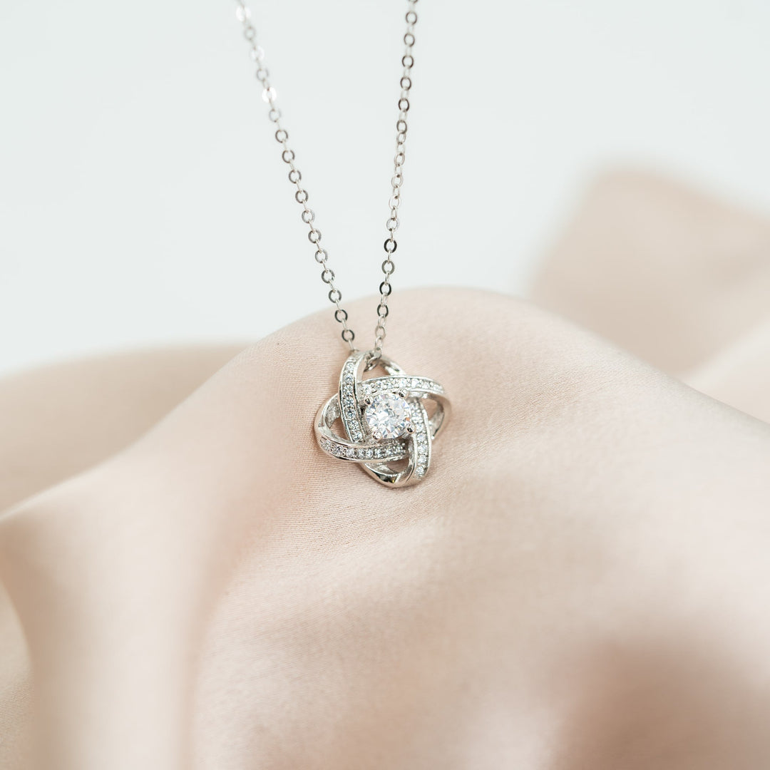 "To my Soulmate" - Silver Love knot necklace