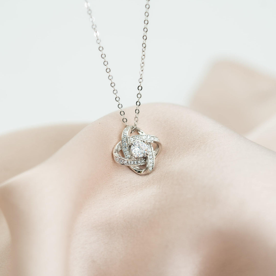 "To My Granddaughter - A Treasure" - Love knot necklace