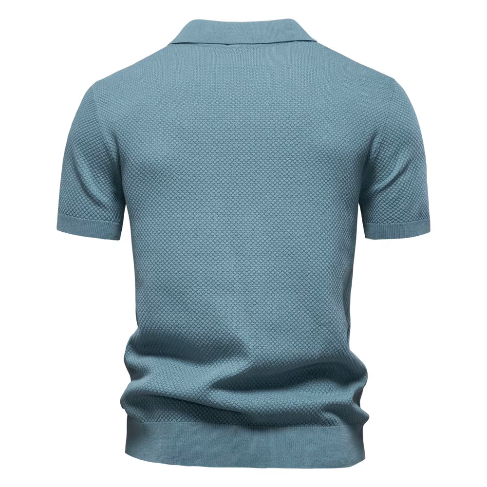 Lugano Textured V-Neck Polo Shirt
