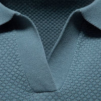 Lugano Textured V-Neck Polo Shirt