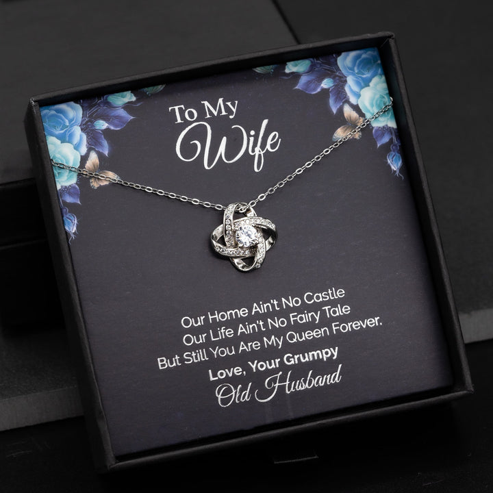 "To my Wife" - Silver Love knot necklace